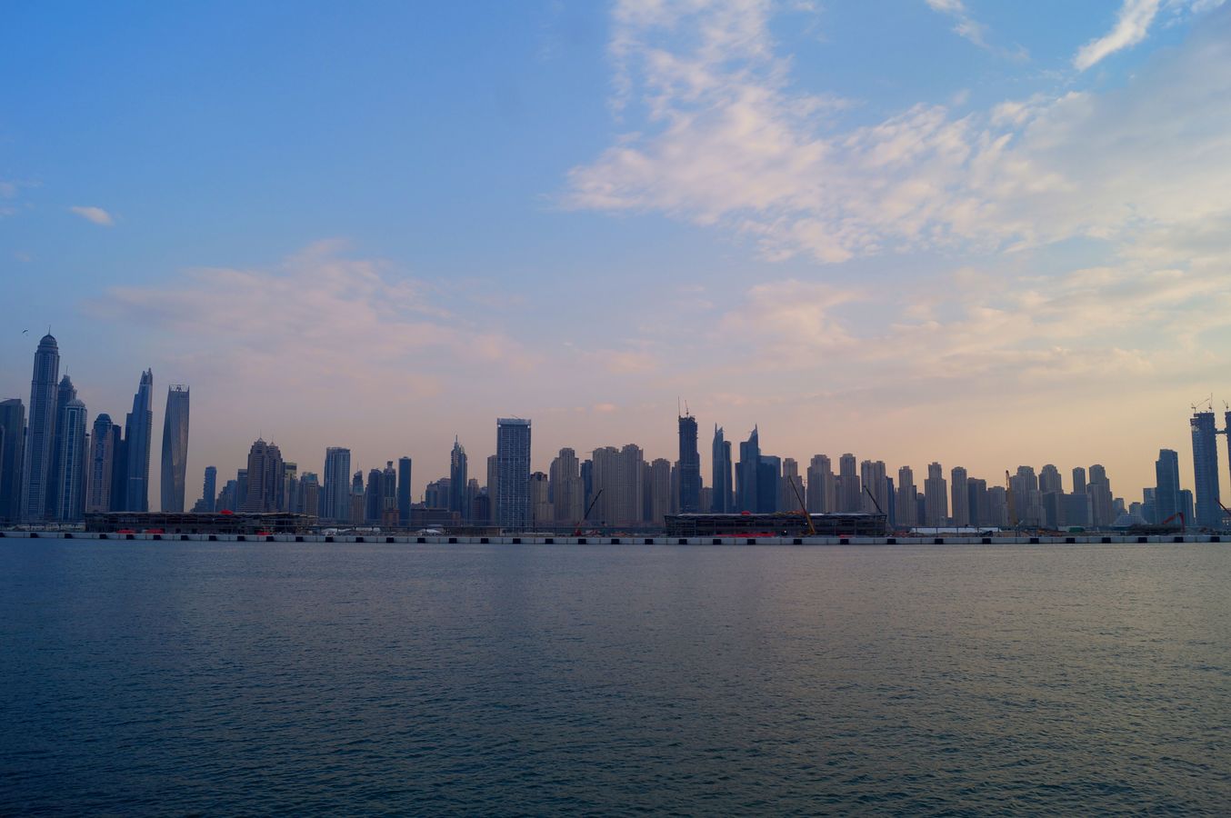 Dubai skyline at sunset